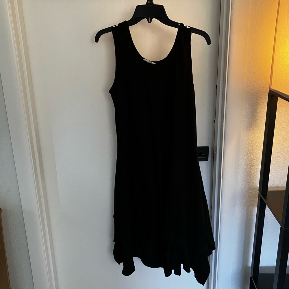 Neon Buddha Black Cotton Sundress with Gathered Hem M fits like L